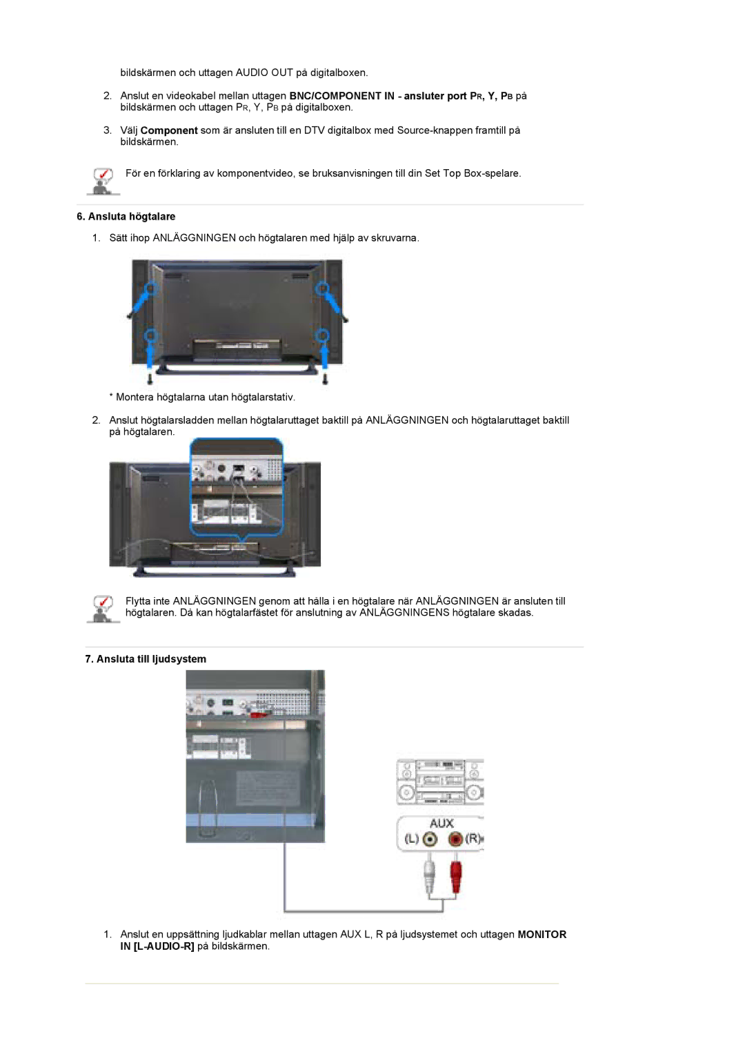 Samsung BE40PSNS/EDC, BE40TSNS/EDC, LS40BEPNSF/EDC manual Ansluta högtalare 