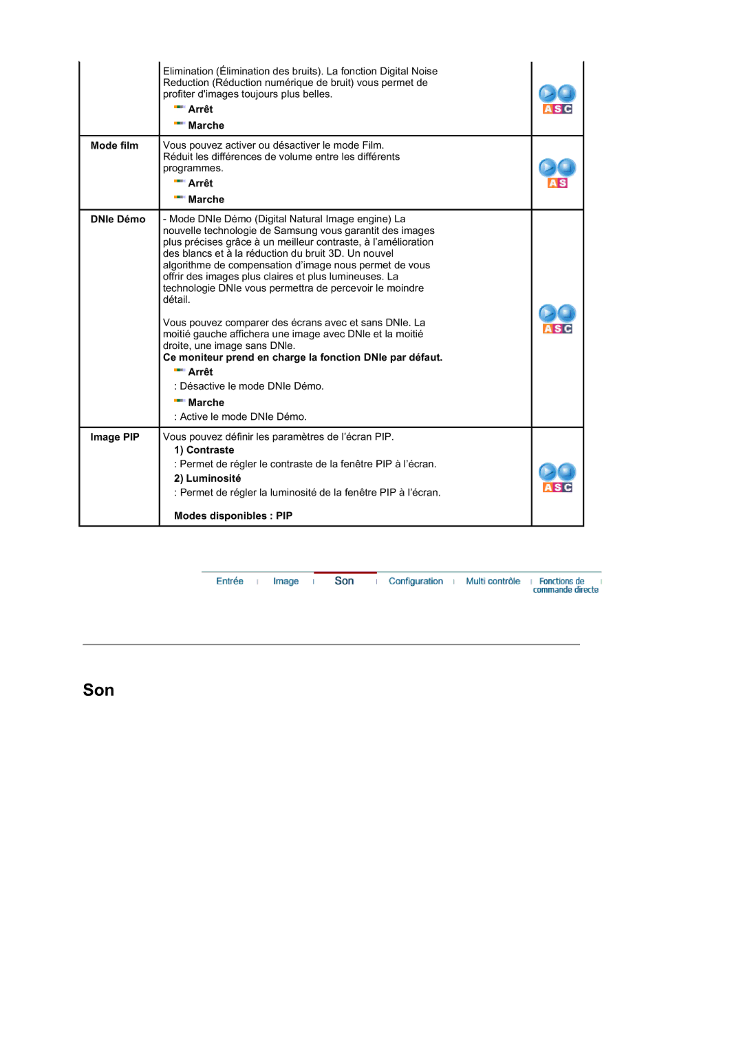 Samsung BE40PSNS/EDC, BE40TSNS/EDC manual Son 