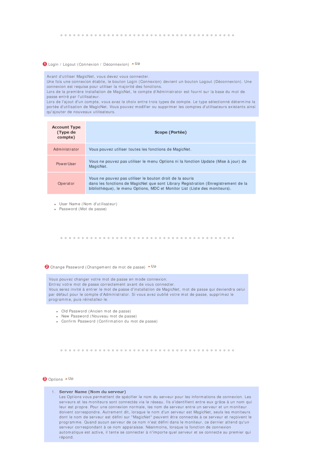 Samsung BE40TSNS/EDC, BE40PSNS/EDC manual Scope Portée, Server Name Nom du serveur 