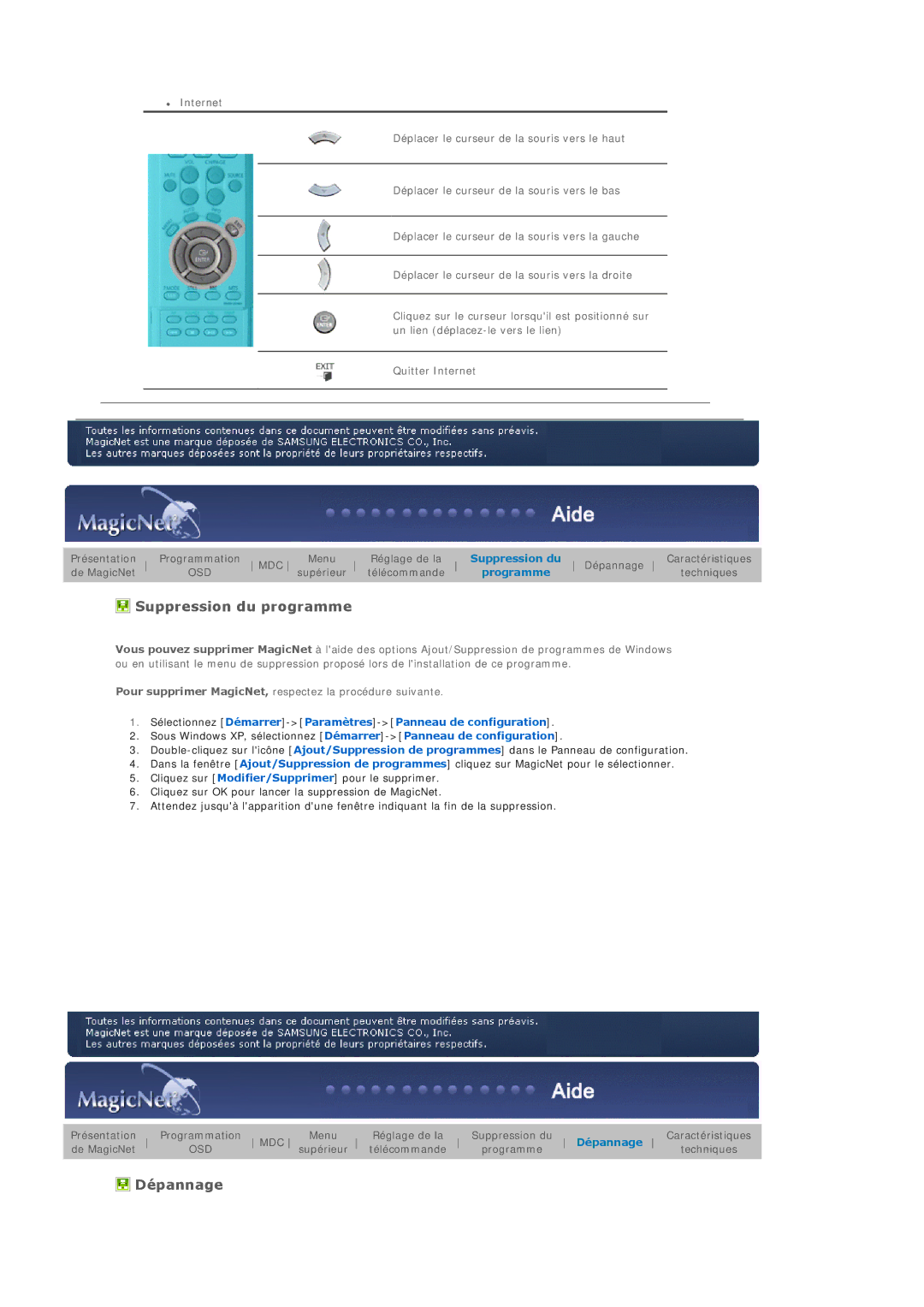 Samsung BE40TSNS/EDC, BE40PSNS/EDC manual Suppression du programme 