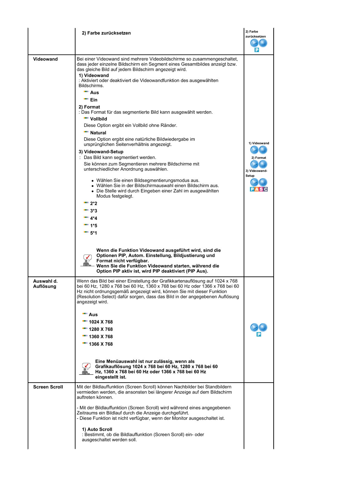 Samsung BE40PSNS/EDC, BE40TSNS/EDC manual Farbe zurücksetzen 