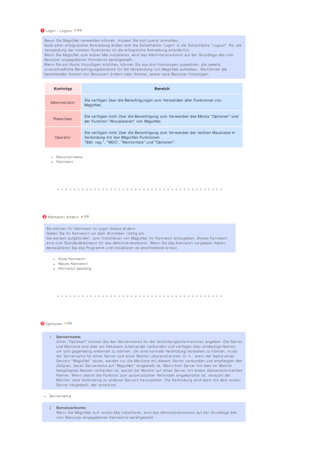 Samsung BE40TSNS/EDC, BE40PSNS/EDC manual Servername, Benutzerkonto 