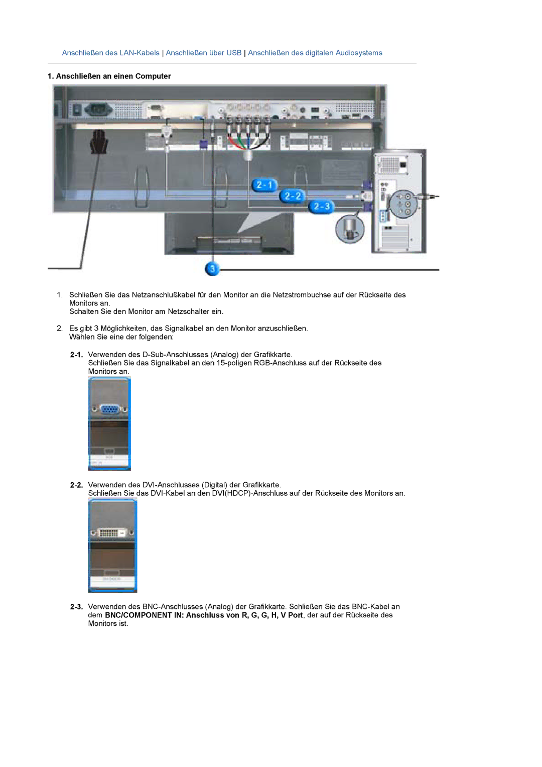 Samsung BE40TSNS/EDC, BE40PSNS/EDC manual Anschließen an einen Computer 