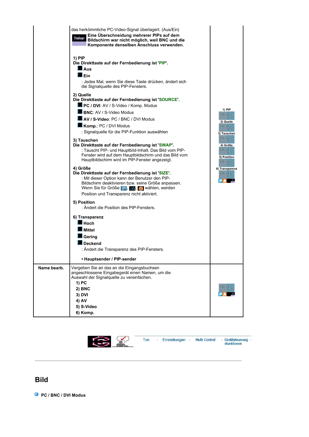 Samsung BE40TSNS/EDC, BE40PSNS/EDC manual Quelle Die Direkttaste auf der Fernbedienung ist Source, BNC DVI Video Komp 