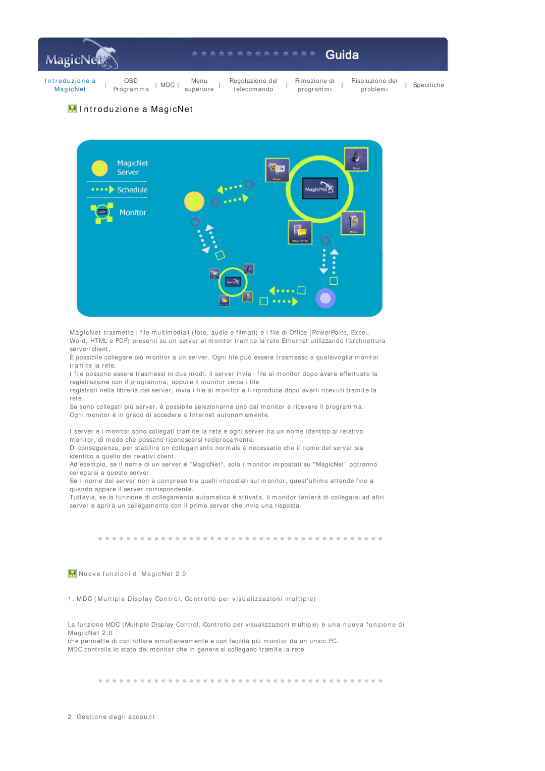 Samsung BE40PSNS/EDC, BE40TSNS/EDC manual MagicNet, Gestione degli account 