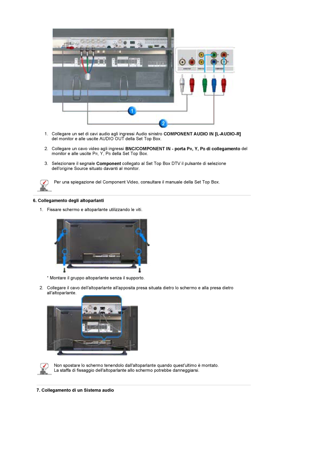 Samsung BE40PSNS/EDC, BE40TSNS/EDC manual Collegamento degli altoparlanti, Collegamento di un Sistema audio 