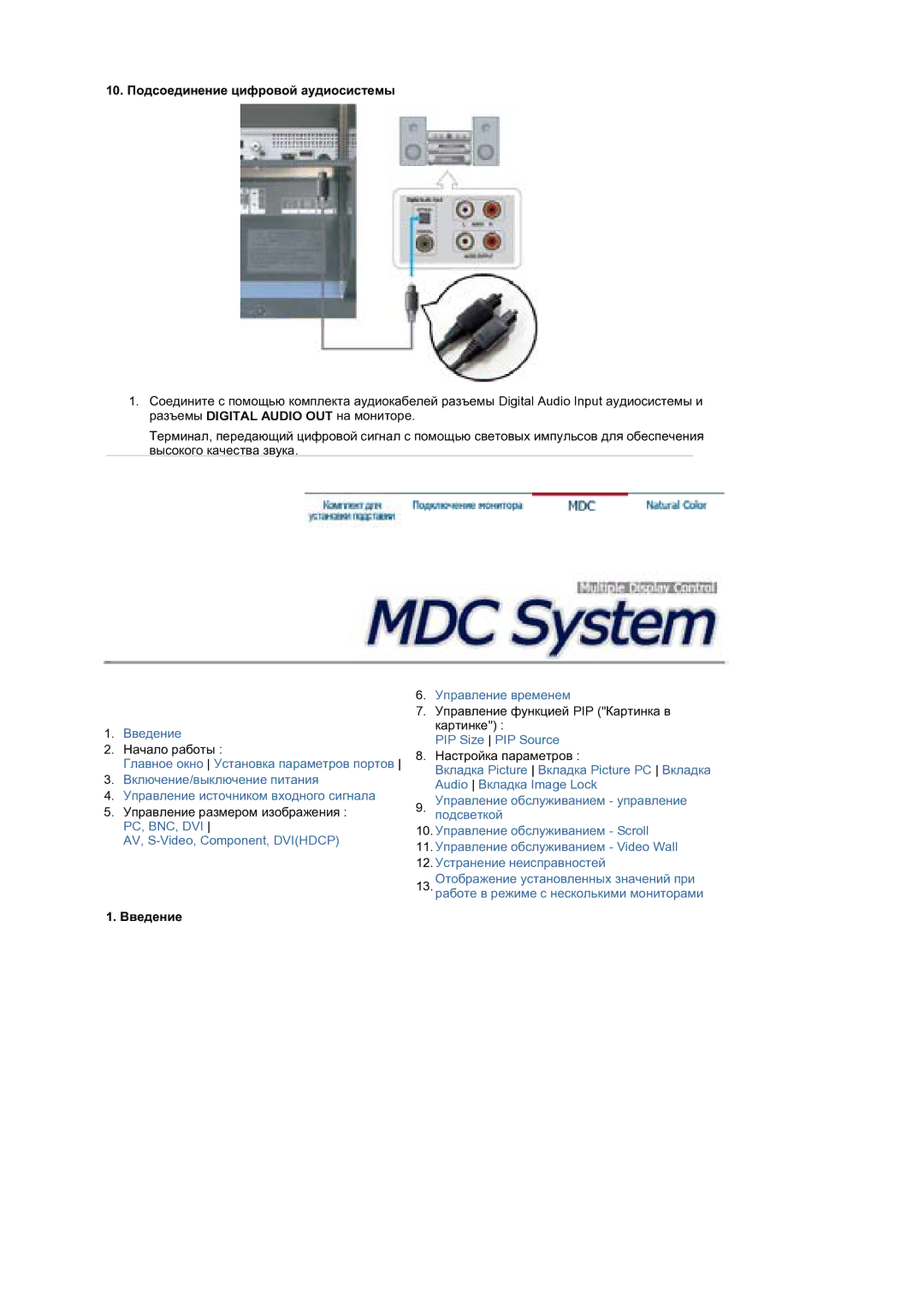 Samsung BE40PSNS/EDC, BE40TSNS/EDC manual 10. ɉɨɞɫɨɟɞɢɧɟɧɢɟ ɰɢɮɪɨɜɨɣ ɚɭɞɢɨɫɢɫɬɟɦɵ, Ȼɜɟɞɟɧɢɟ 