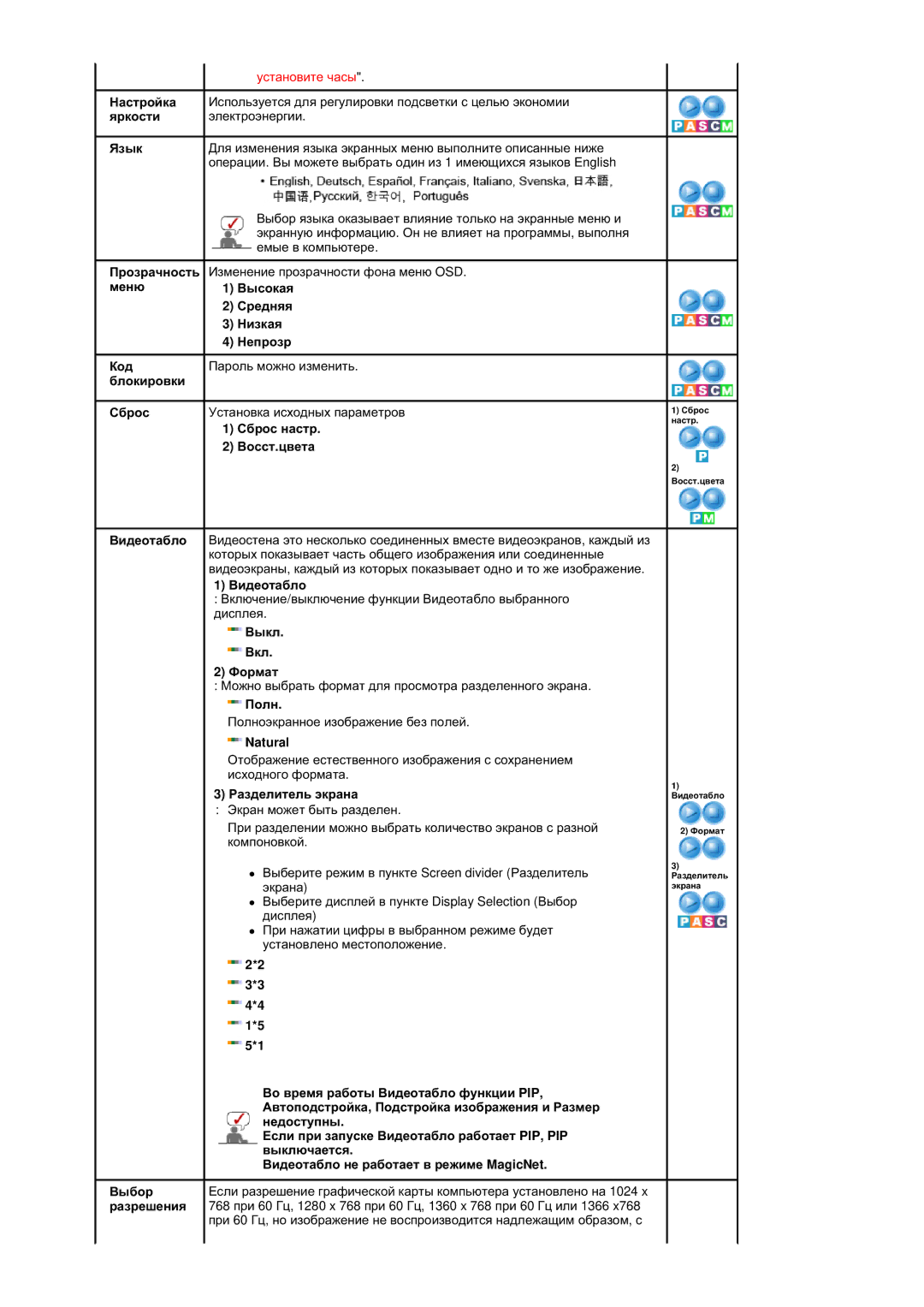 Samsung BE40TSNS/EDC Ɇɚɫɬɪɨɣɤɚ, ɹɪɤɨɫɬɢ, Əɡɵɤ, Ȼɢɞɟɨɬɚɛɥɨ, Ȼɵɤɥ. ȼɤɥ Ɏɨɪɦɚɬ, Ɉɨɥɧ, Natural, Ɋɚɡɞɟɥɢɬɟɥɶ ɷɤɪɚɧɚ, ɞɢɫɩɥɟɹ 