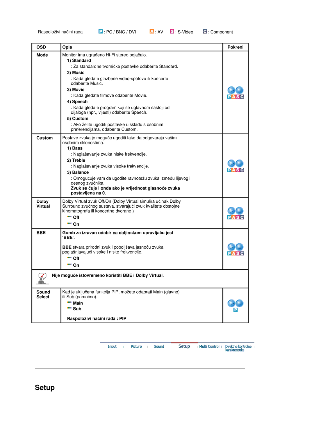 Samsung BE40PSNS/EDC, BE40TSNS/EDC manual Setup 