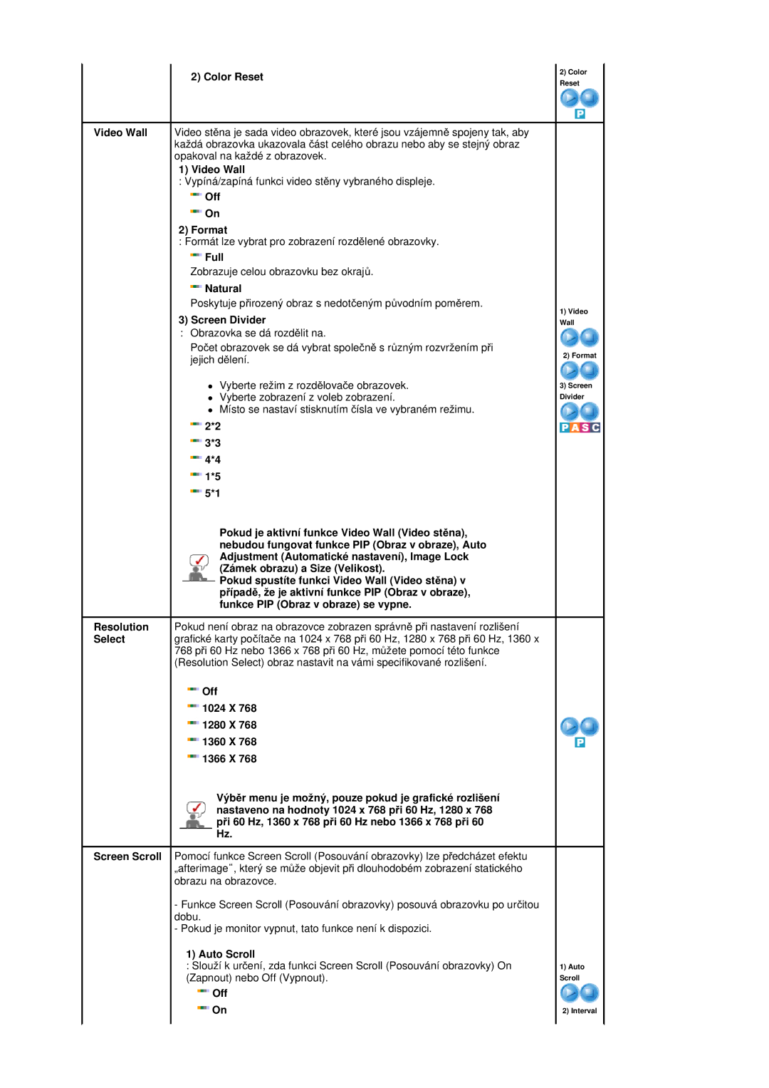 Samsung BE40PSNS/EDC manual VýbČr menu je možný, pouze pokud je grafické rozlišení 