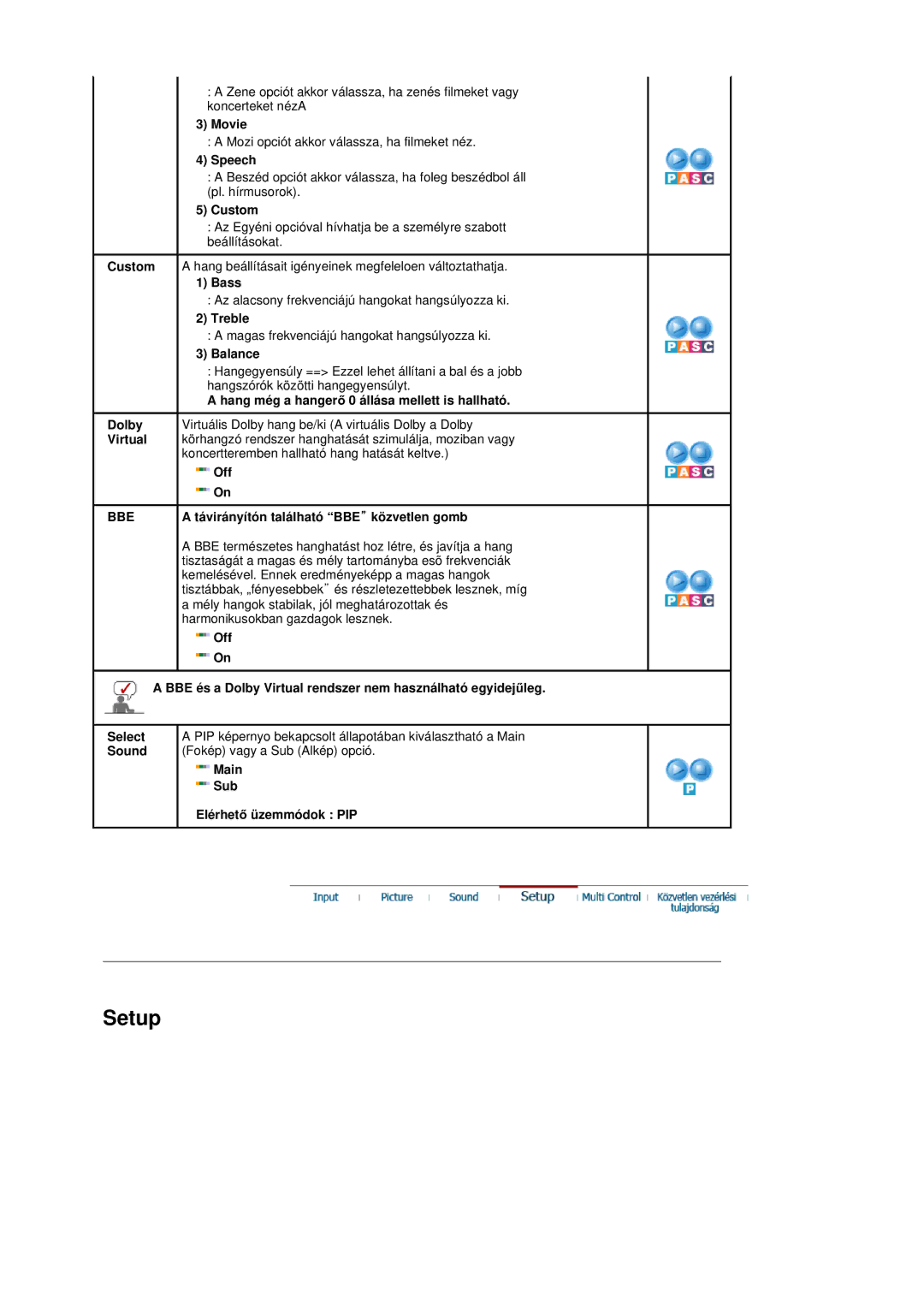 Samsung BE40PSNS/EDC manual Setup 