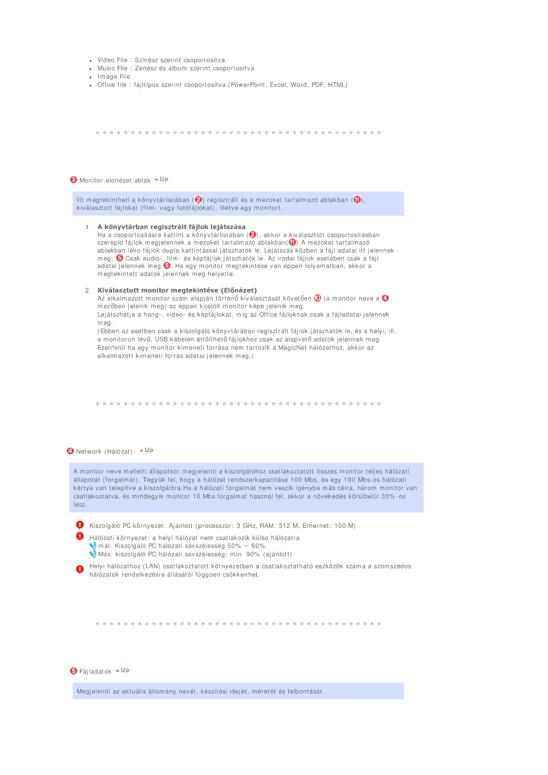 Samsung BE40PSNS/EDC manual Könyvtárban regisztrált fájlok lejátszása, Kiválasztott monitor megtekintése ElĘnézet 