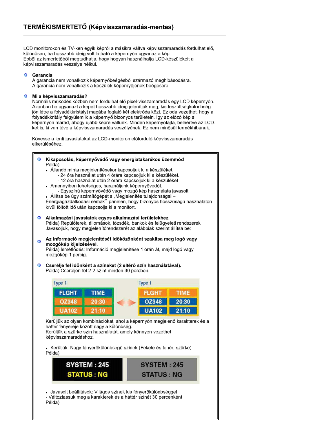 Samsung BE40PSNS/EDC manual Termékismertető Képvisszamaradás-mentes 