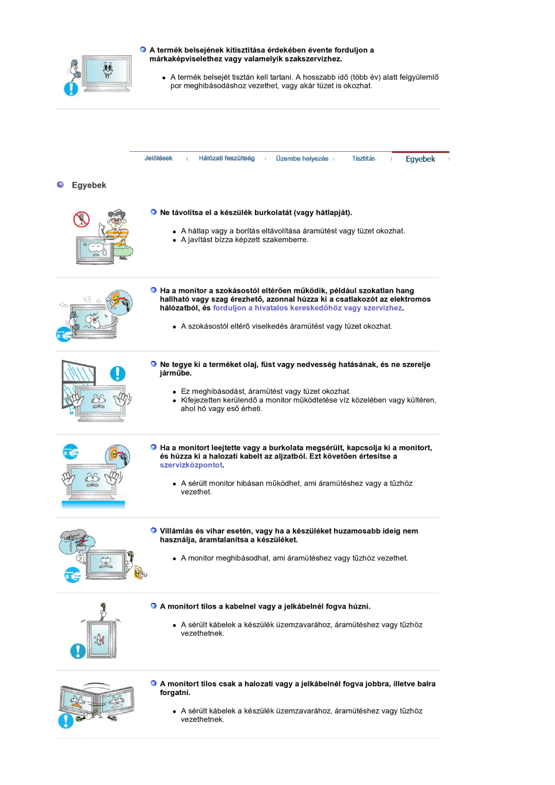 Samsung BE40PSNS/EDC manual Ne távolítsa el a készülék burkolatát vagy hátlapját 