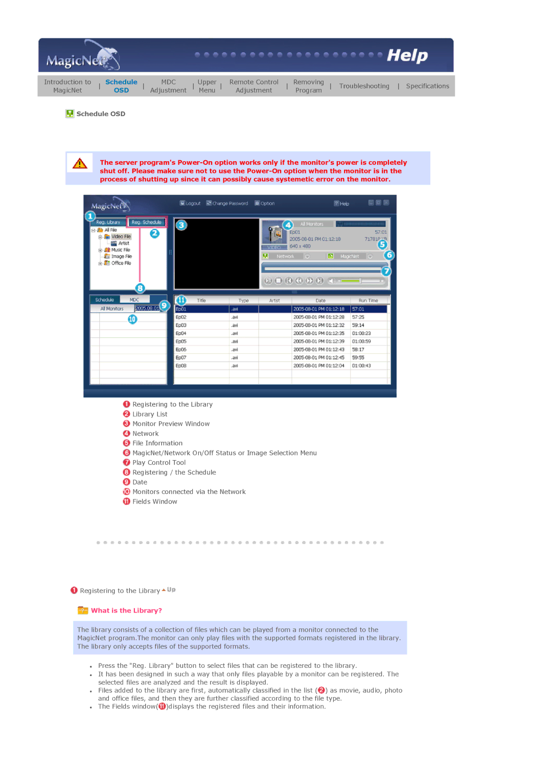 Samsung LS46BEPNS/SAI, BE46PSNB/EDC, LS46BETNSF/XSJ, LS46BEPNB/XSJ, LS46BETNS/XSJ, LS46BETNB/XSJ manual Osd, Schedule OSD 