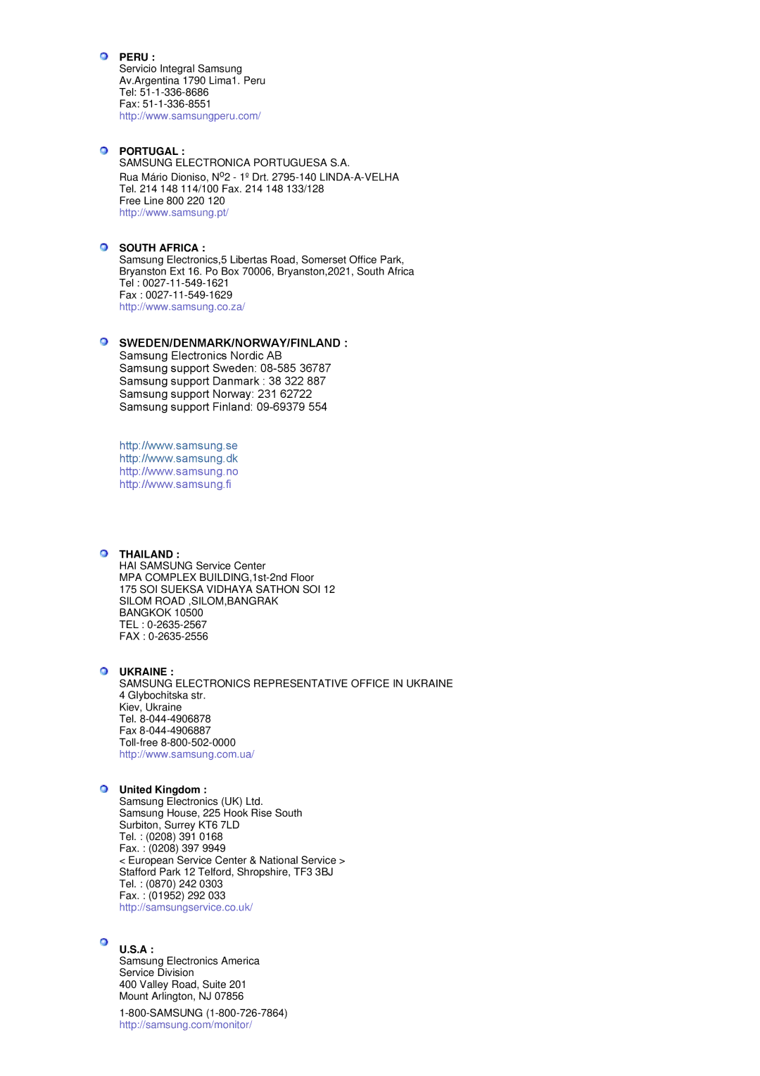 Samsung LS46BEPNS/XSJ, BE46PSNB/EDC, LS46BETNSF/XSJ, LS46BEPNB/XSJ, LS46BETNS/XSJ, LS46BETNB/XSJ manual Portugal, United Kingdom 