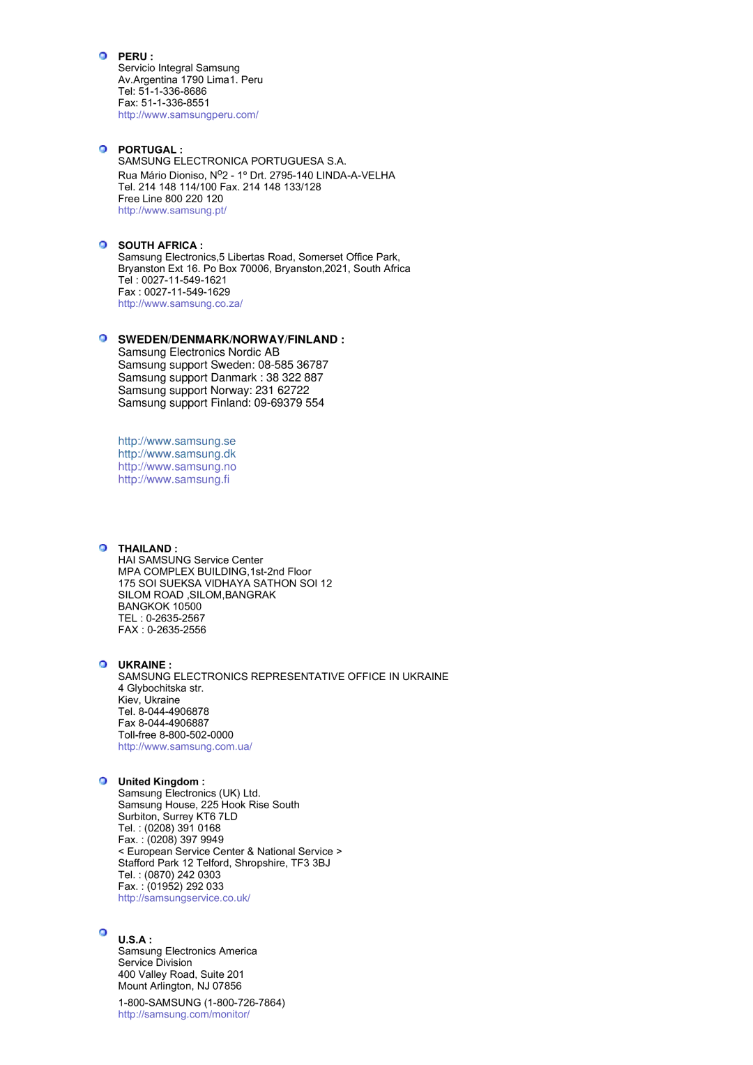 Samsung BE46TSNS/EDC manual Portugal, United Kingdom 