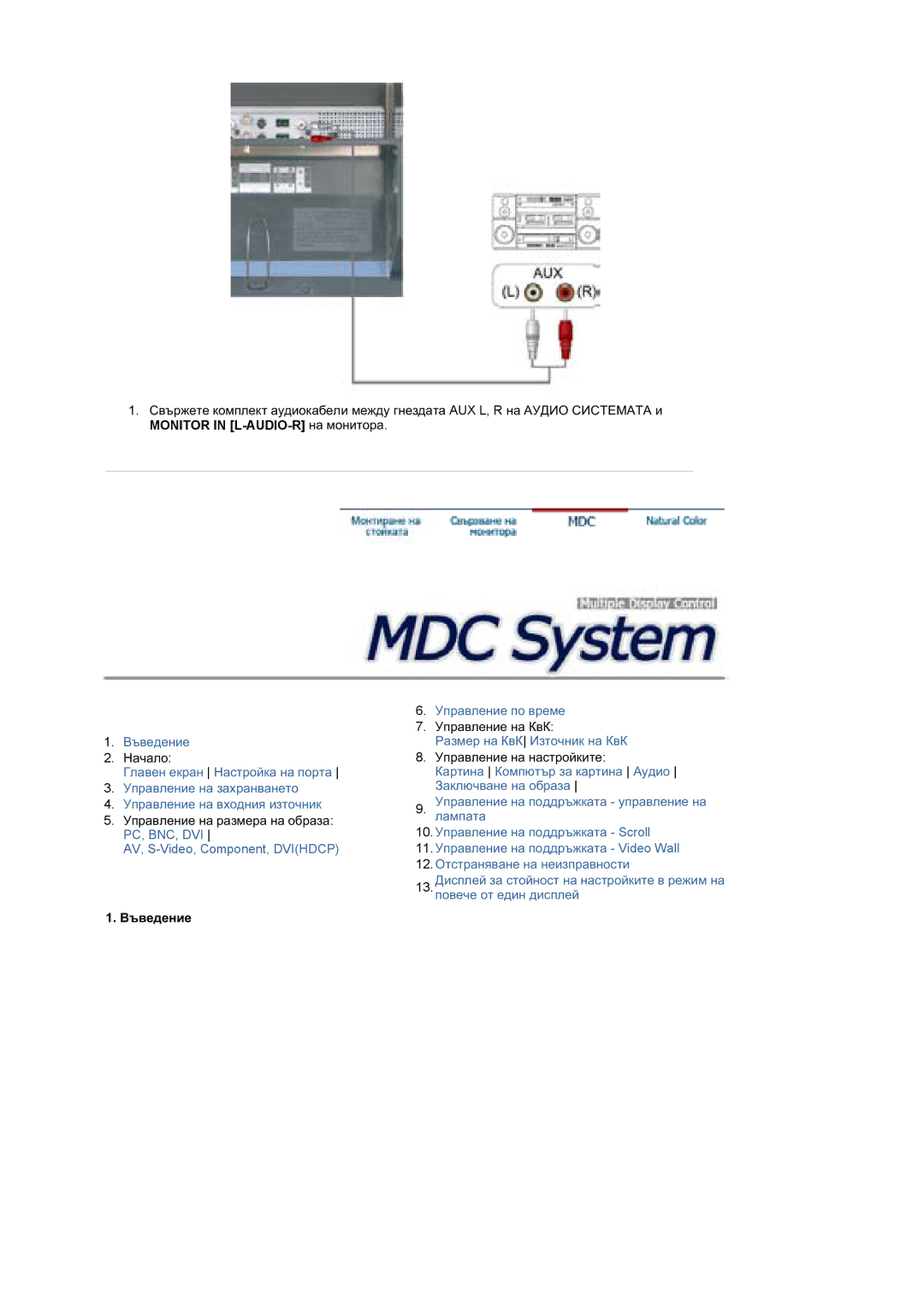 Samsung BE46TSNS/EDC manual Monitor in L-AUDIO-R ɧɚ ɦɨɧɢɬɨɪɚ, Ȼɴɜɟɞɟɧɢɟ 