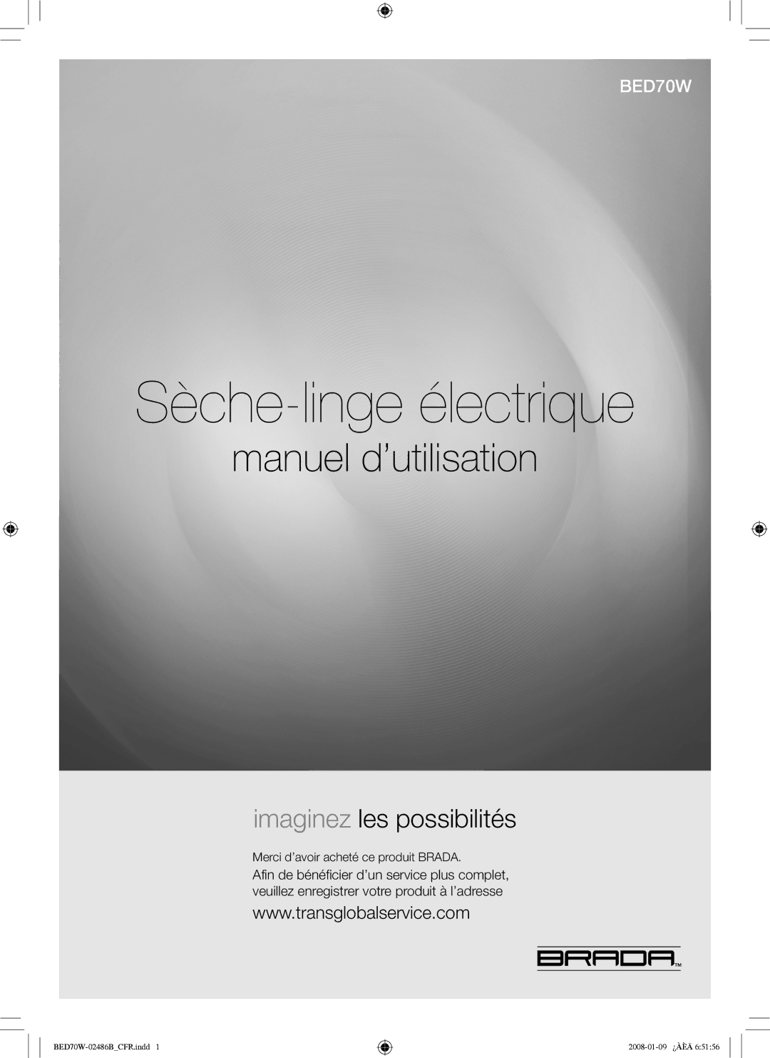 Samsung BED70W user manual Sèche-linge électrique 