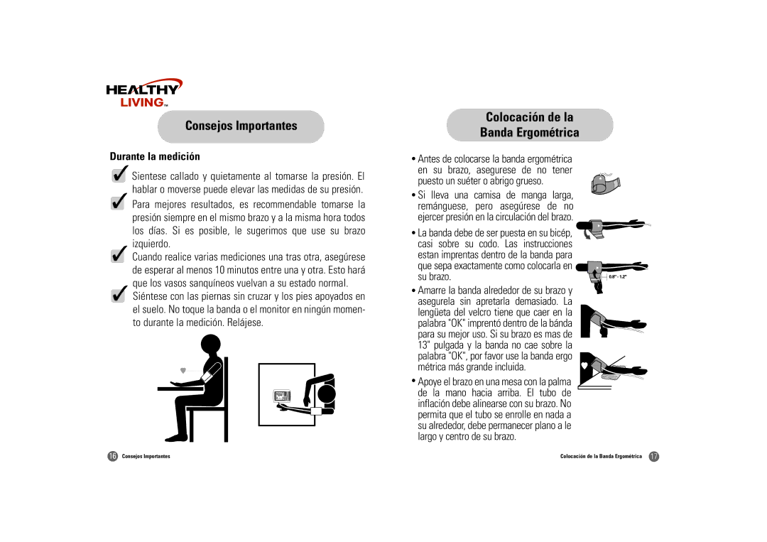 Samsung BF-180M owner manual Colocación de la Banda Ergométrica, Durante la medición, Puesto un suéter o abrigo grueso 