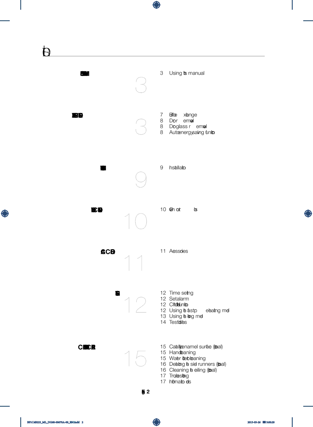 Samsung BF1C4B223/ML manual Contents 