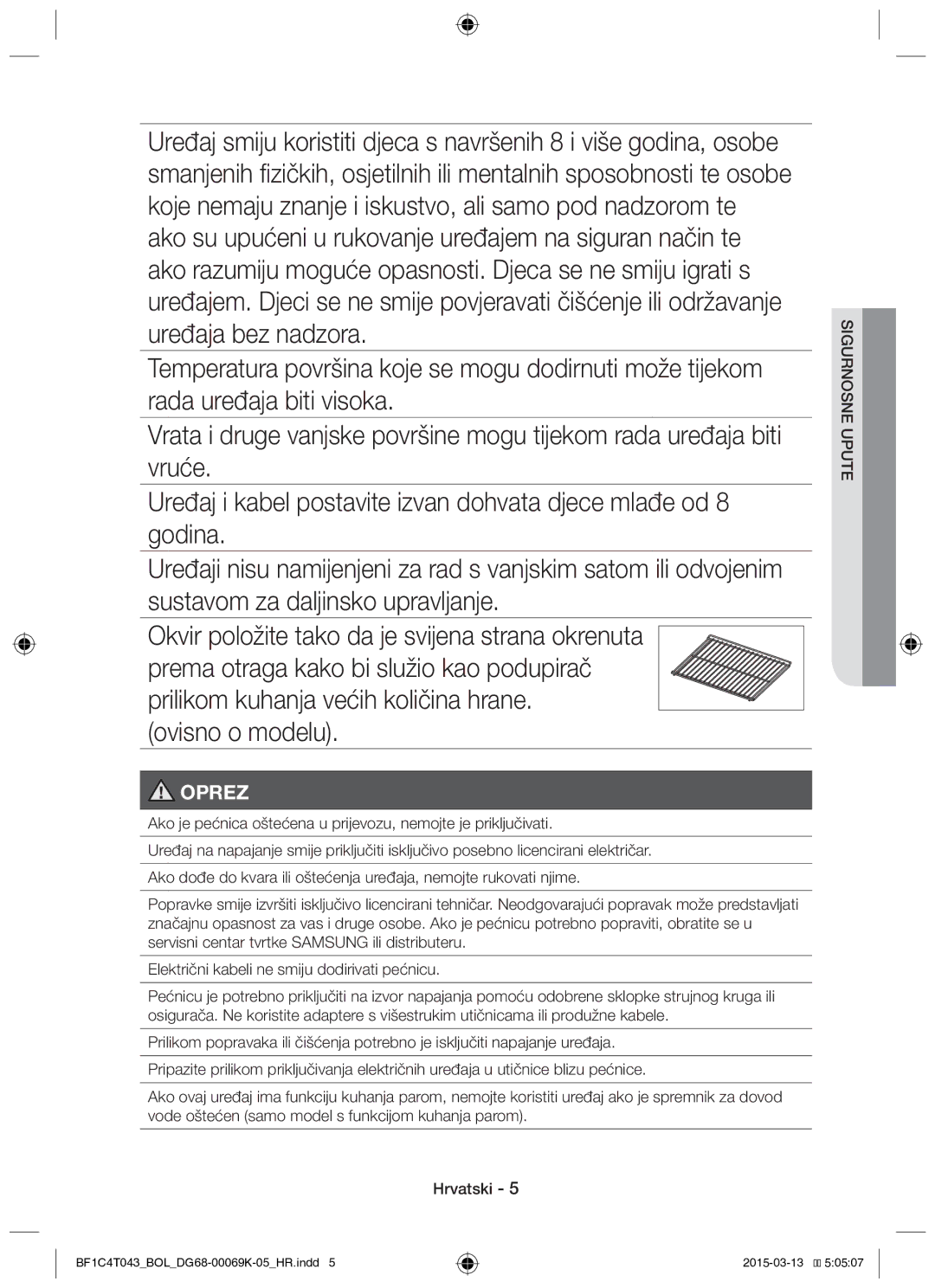 Samsung BF1C6G043/BOL, BF1C4T043/BOL manual Ovisno o modelu 