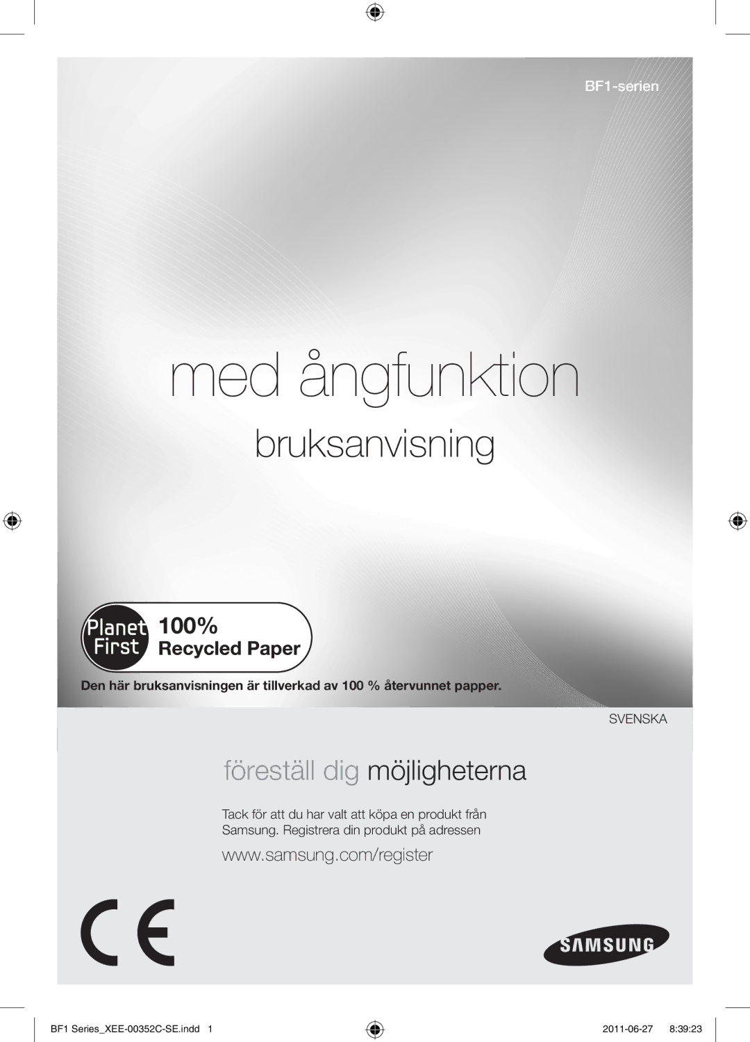 Samsung BF1C4T123/XEE, BF1C6G133/XEE manual Med ångfunktion, Bruksanvisning 