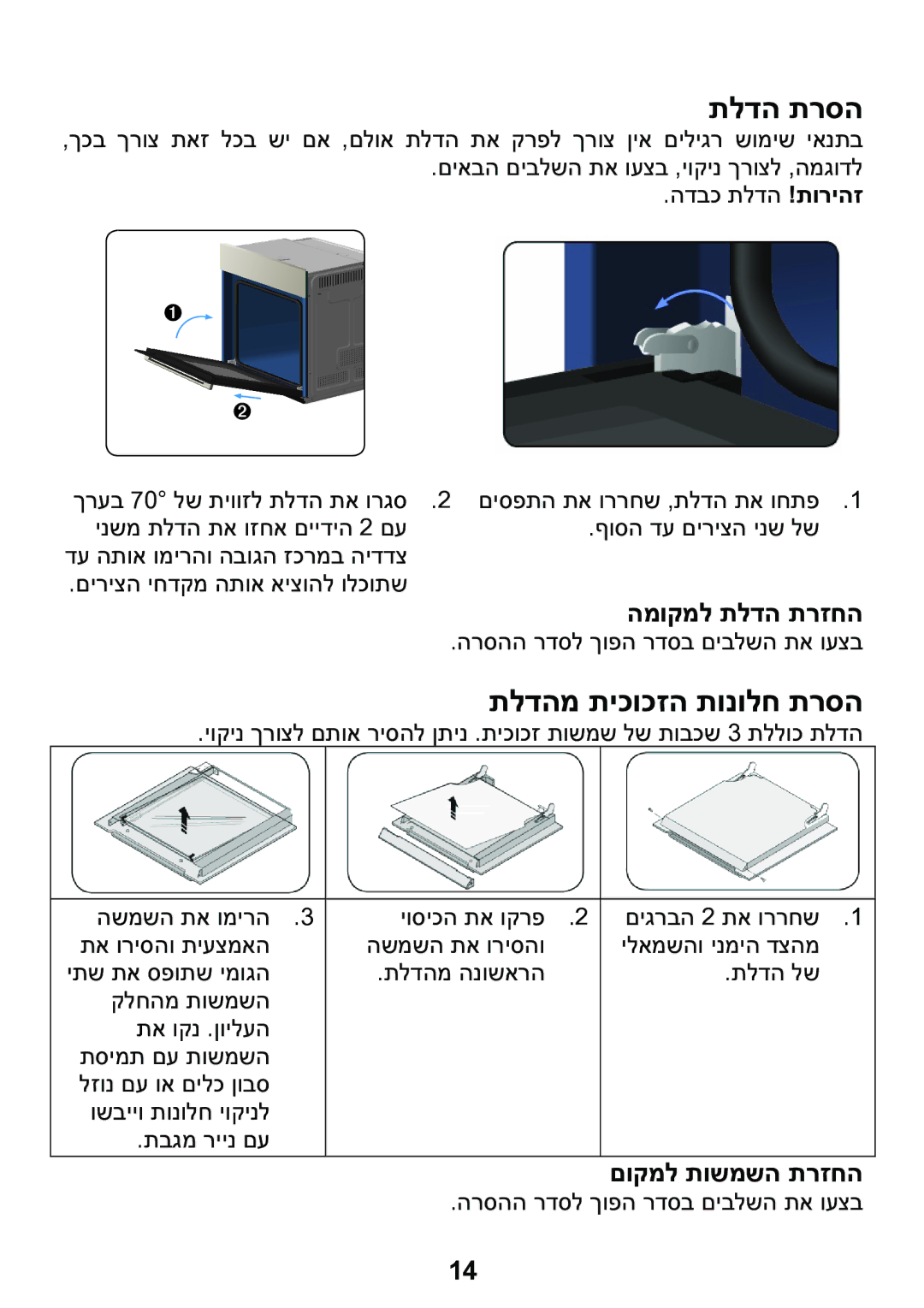 Samsung BF1N4T023/SLI manual תלדה תרסה, תלדהמ תיכוכזה תונולח תרסה, המוקמל תלדה תרזחה, םוקמל תושמשה תרזחה 