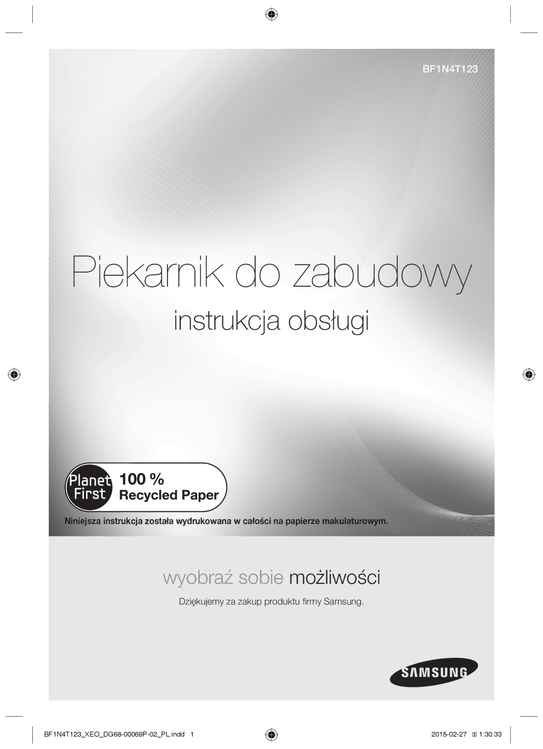 Samsung BF1N4T123/XEO manual Piekarnik do zabudowy, Instrukcja obsługi 