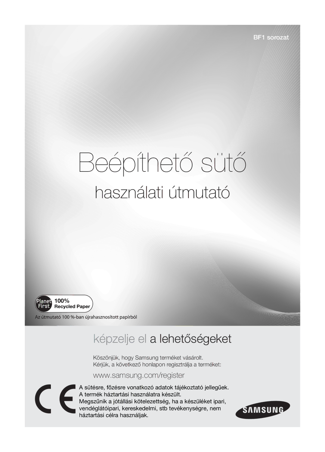 Samsung BF1N4T123/XEO manual Beépíthető sütő, Használati útmutató 