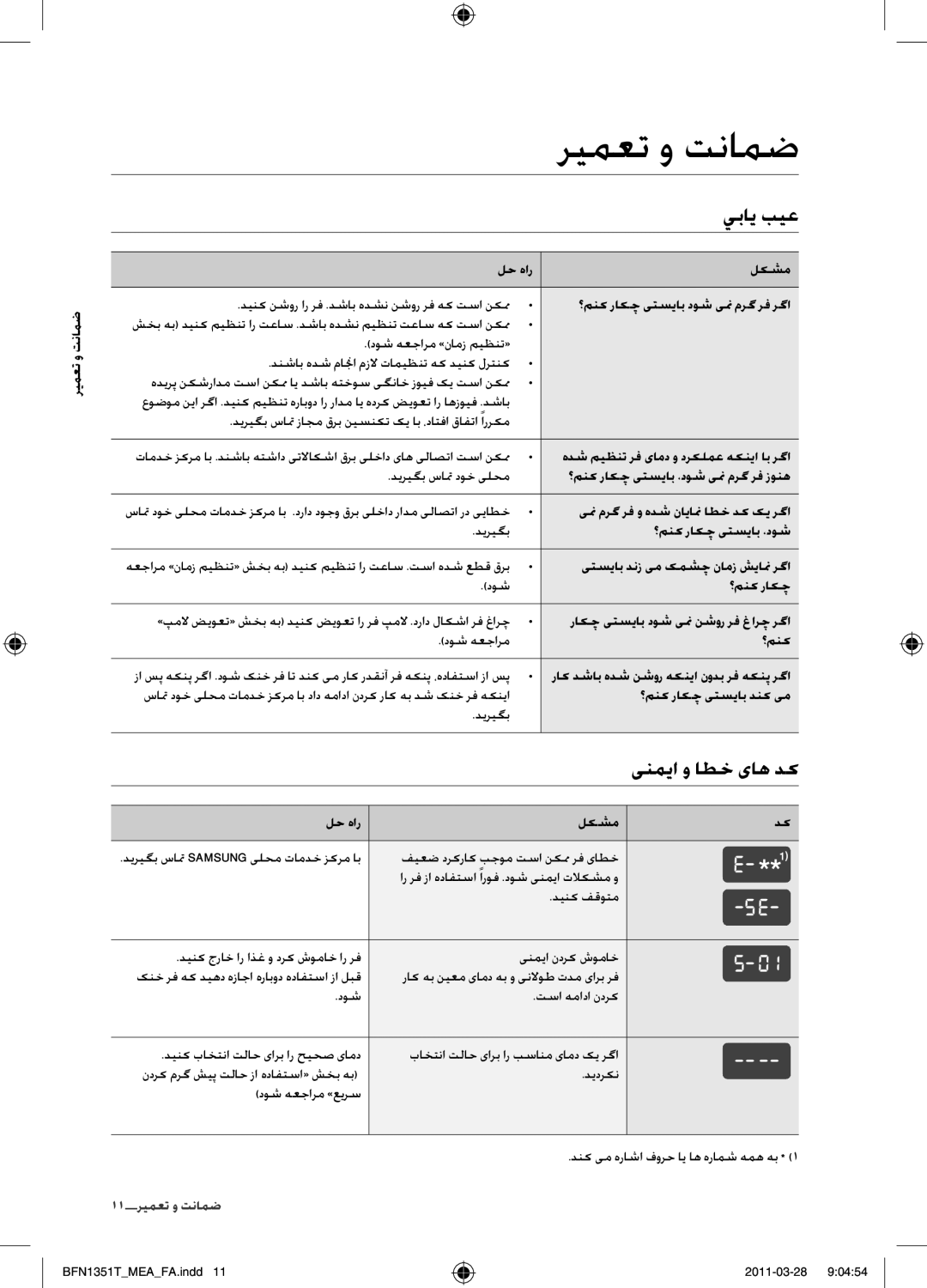 Samsung BF1N4T223/MEA manual يباي بيع, ینمیا و اطخ یاه دک 