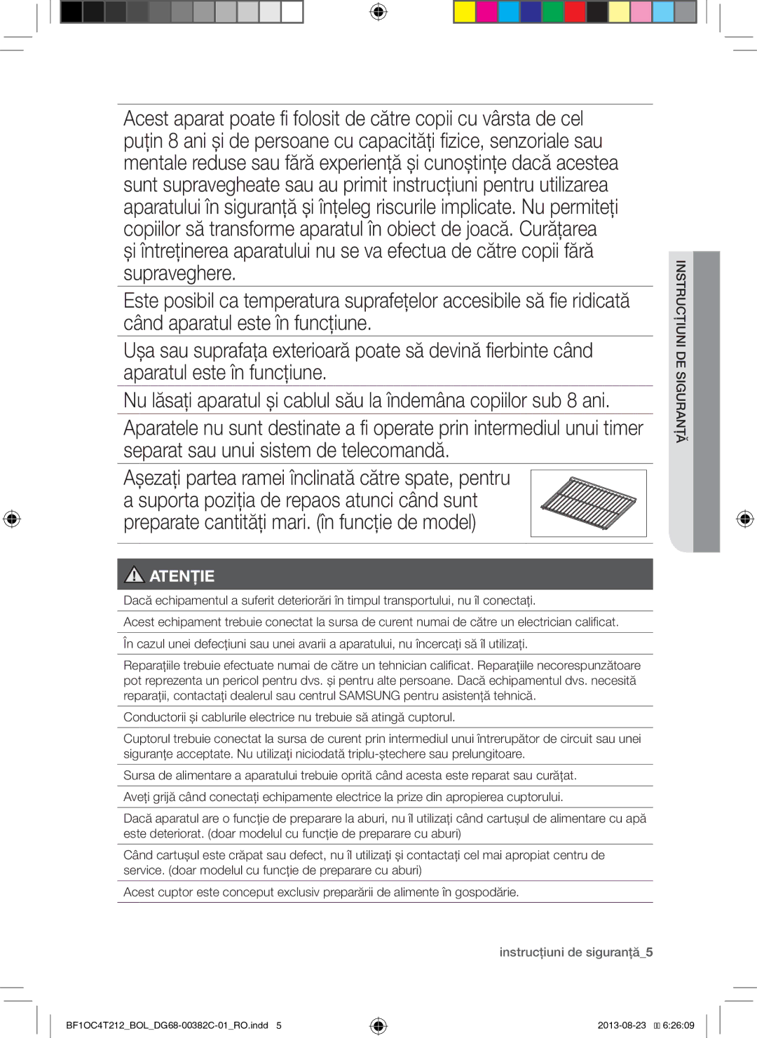 Samsung BF1OC4T212/BOL manual Instrucţiuni de siguranţă5 