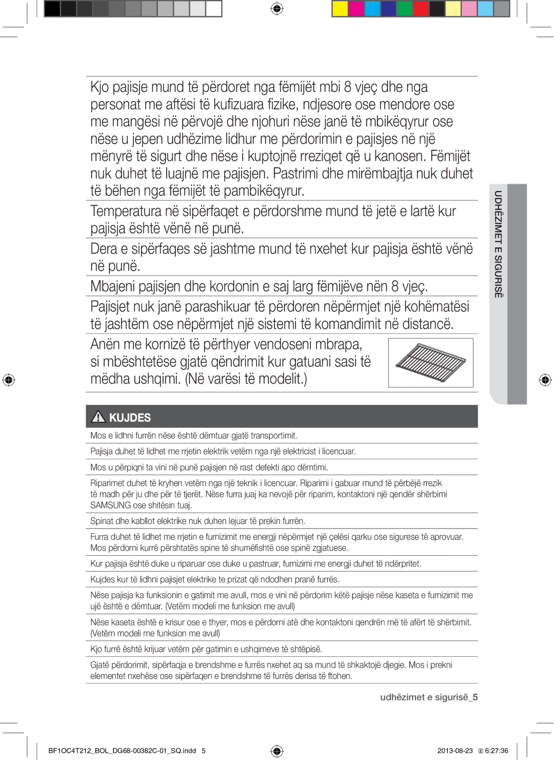 Samsung BF1OC4T212/BOL manual Udhëzimet e sigurisë5, Ës siguri udhëzimet e 