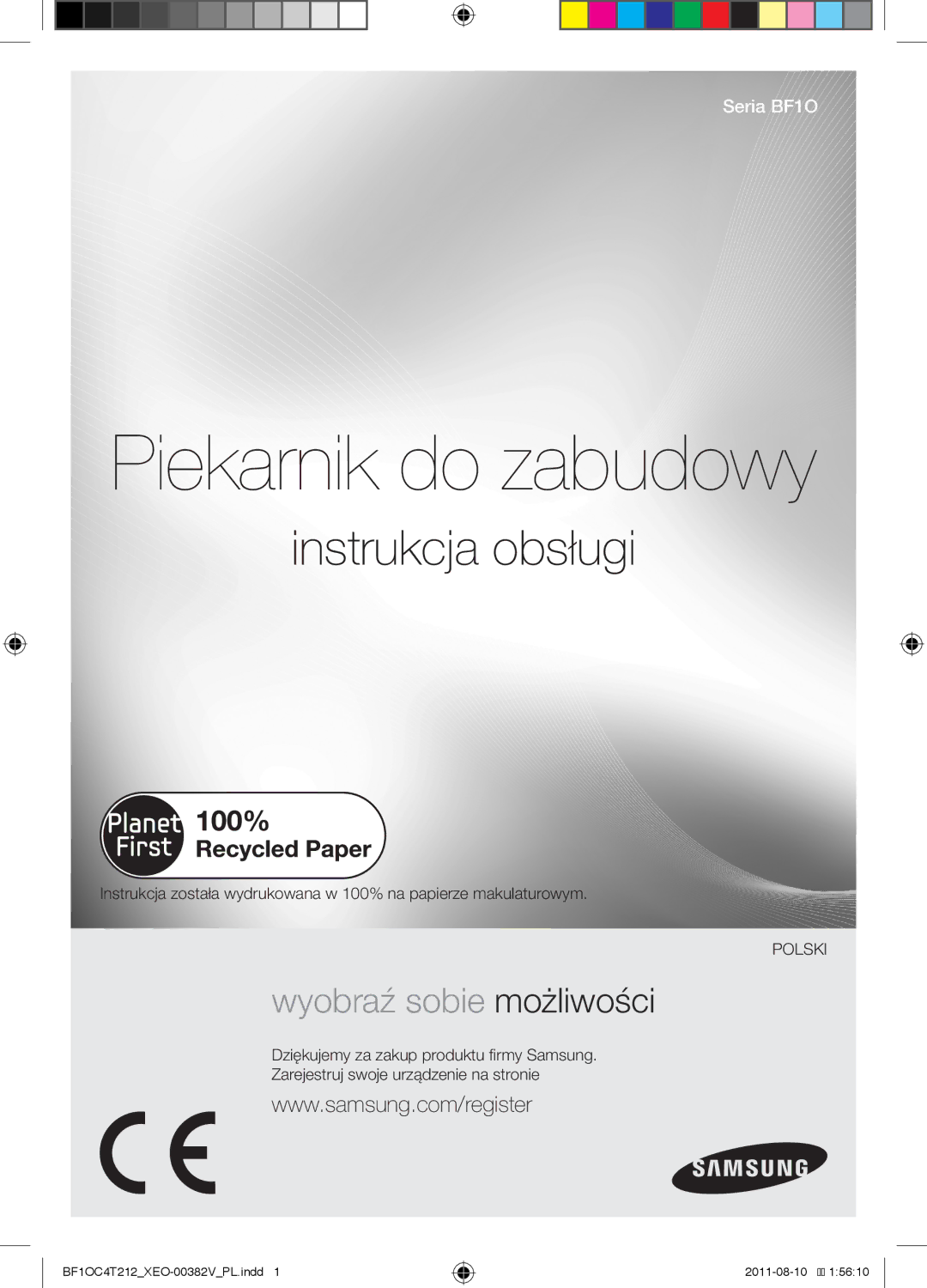 Samsung BF1OC4T212/XEO manual Piekarnik do zabudowy, Instrukcja obsługi 