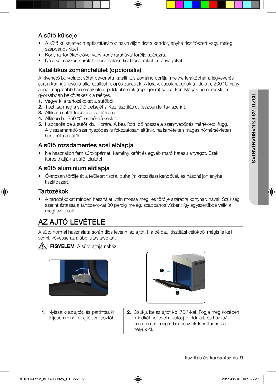 Samsung BF1OC4T212/XEO manual Az ajtó levétele 