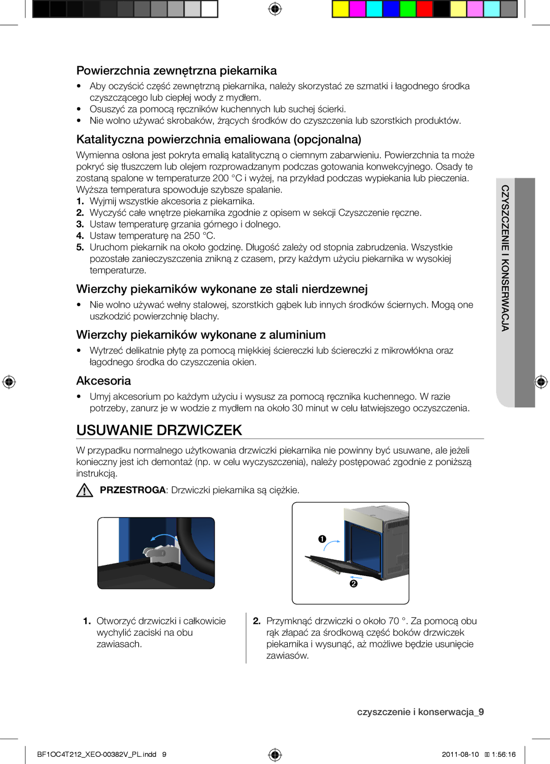 Samsung BF1OC4T212/XEO manual Usuwanie drzwiczek 