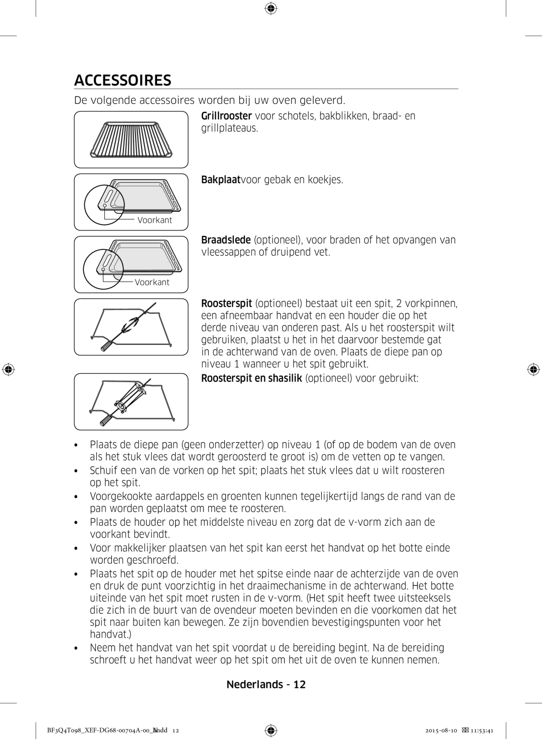 Samsung BF3Q4T098/XEF, BF3Q4T097/XEF manual Voorkant 