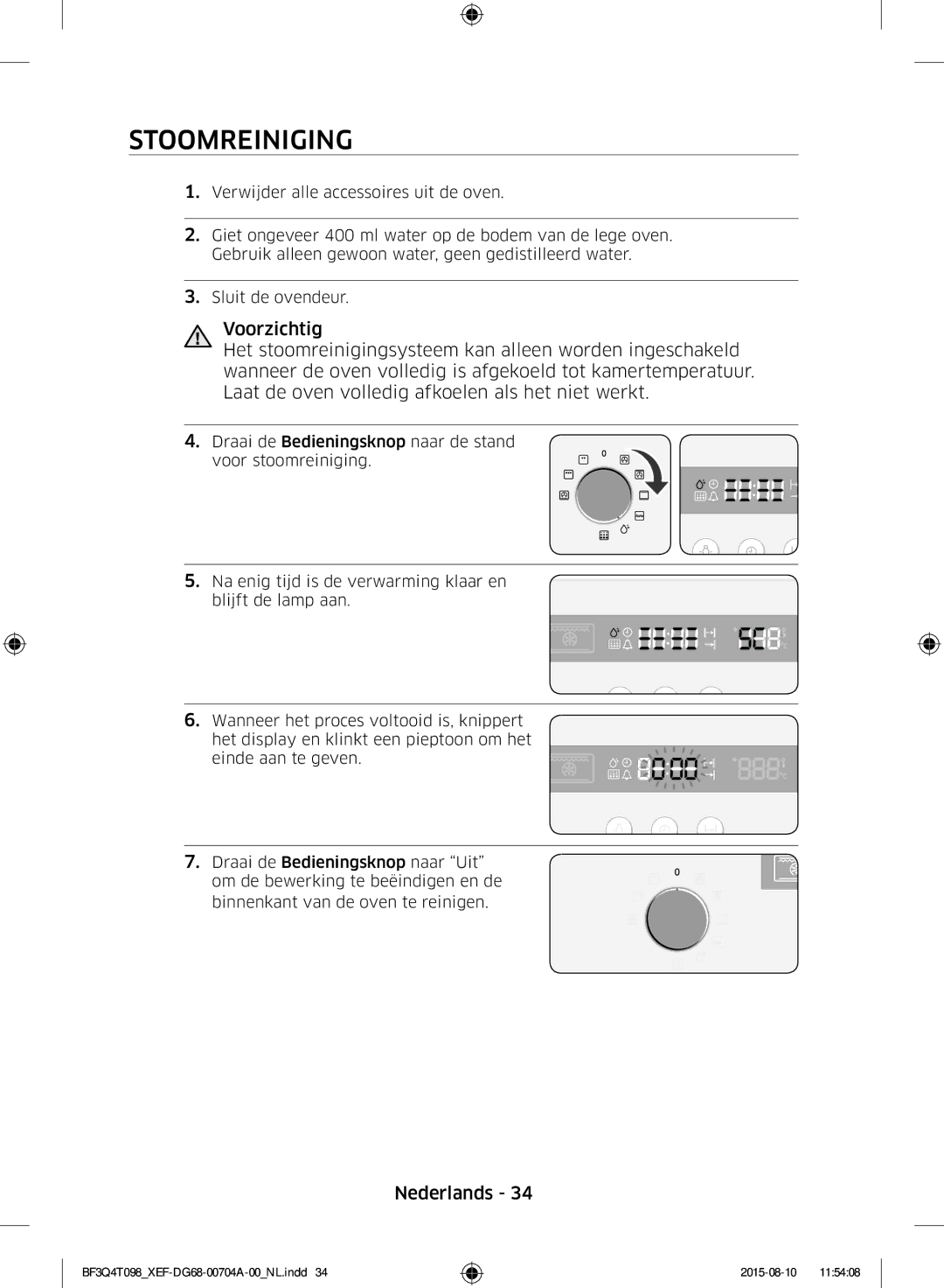 Samsung BF3Q4T098/XEF, BF3Q4T097/XEF manual Stoomreiniging 