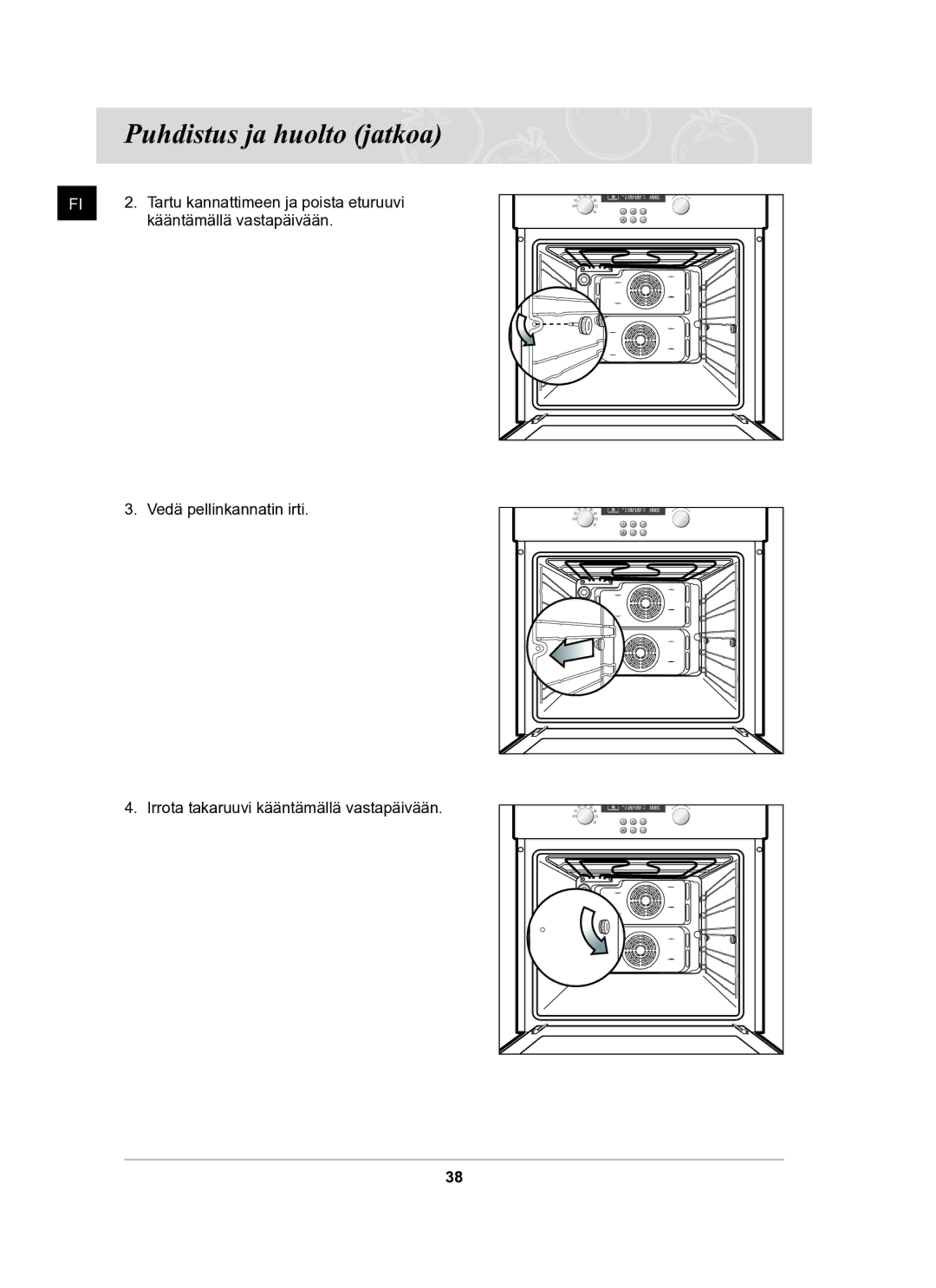 Samsung BF62CCBST/XEE manual Puhdistus ja huolto jatkoa 