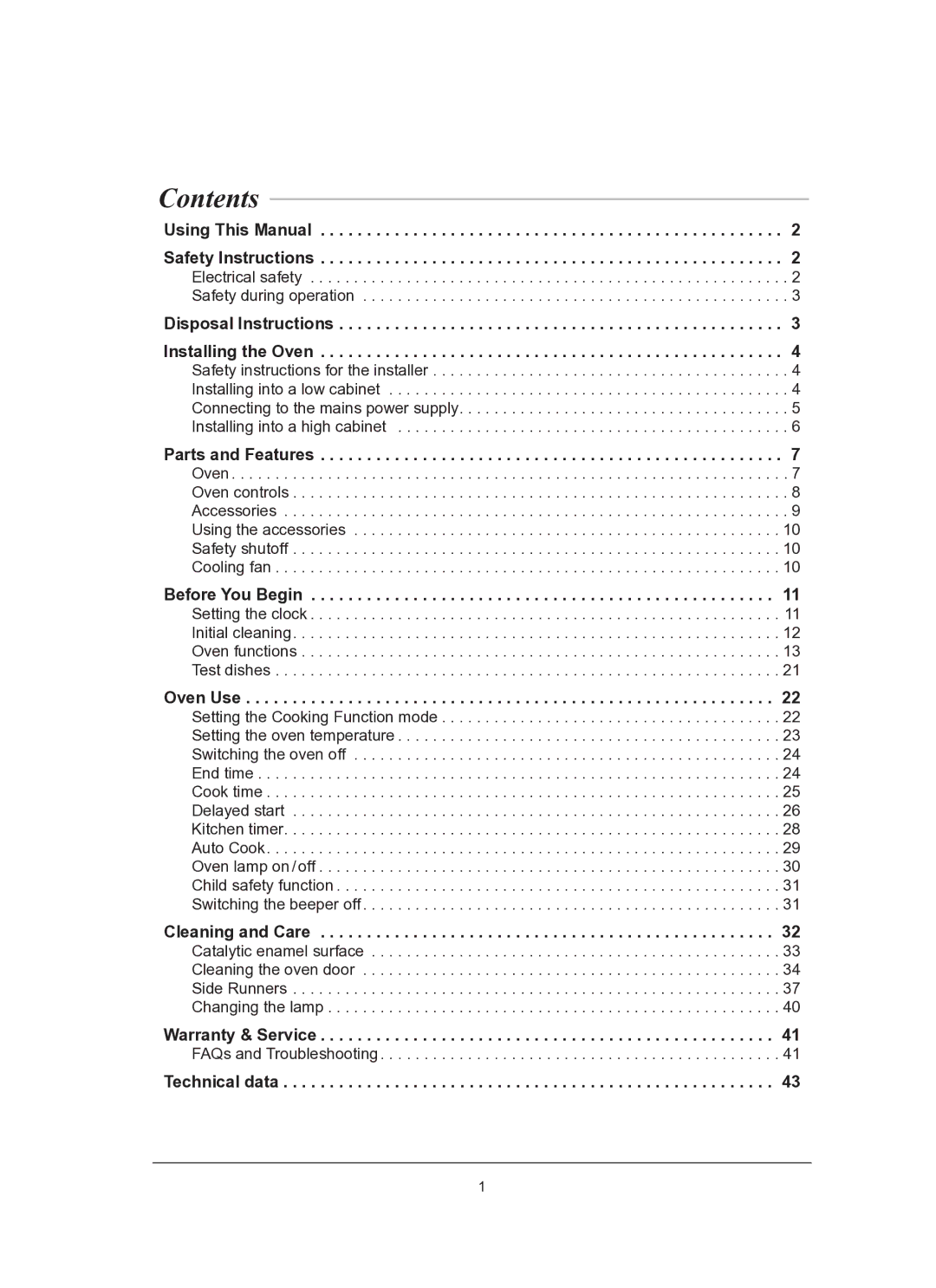 Samsung BF62CCST/BOL manual Contents 