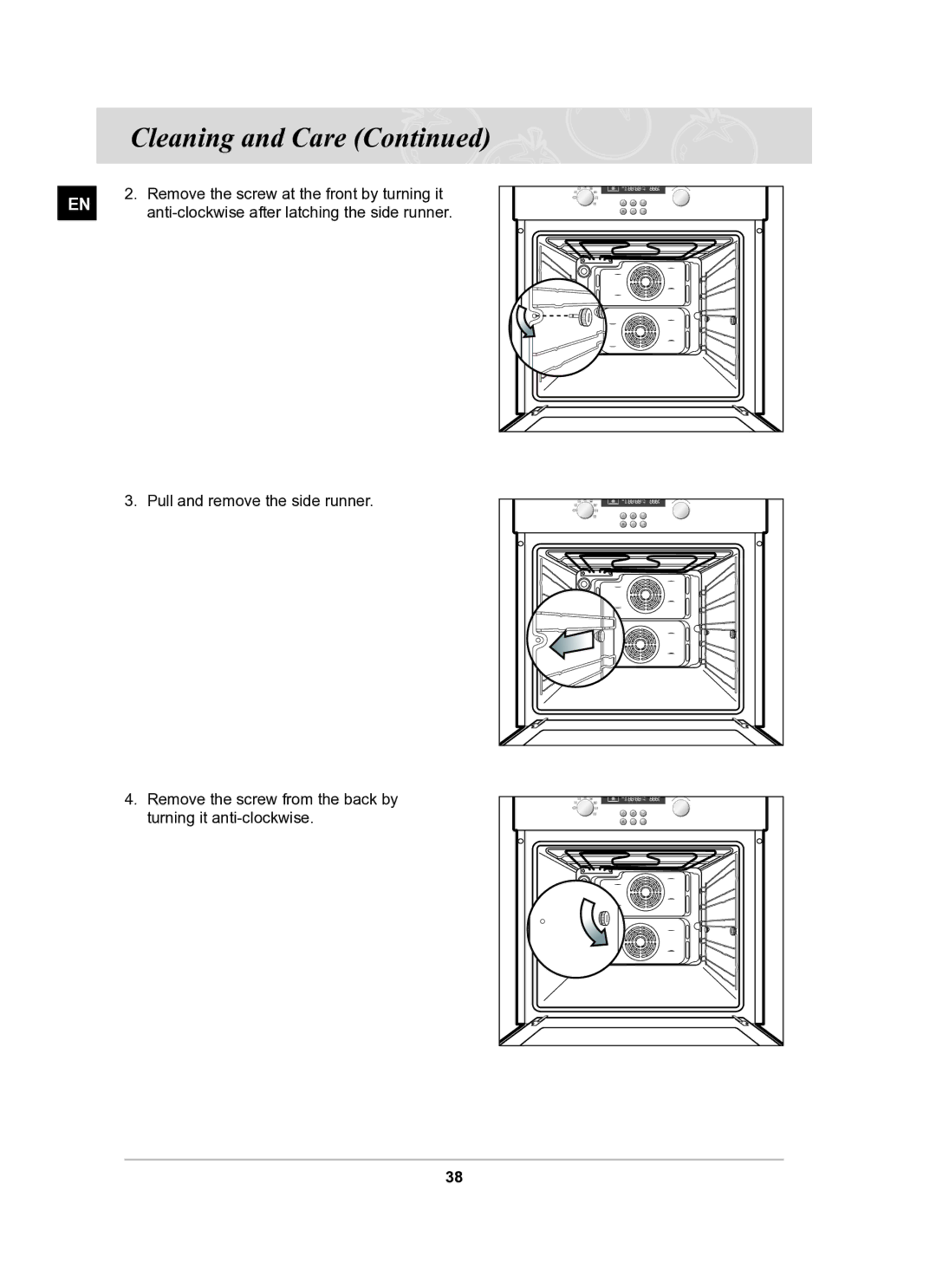 Samsung BF62CCST/BOL manual Remove the screw at the front by turning it 