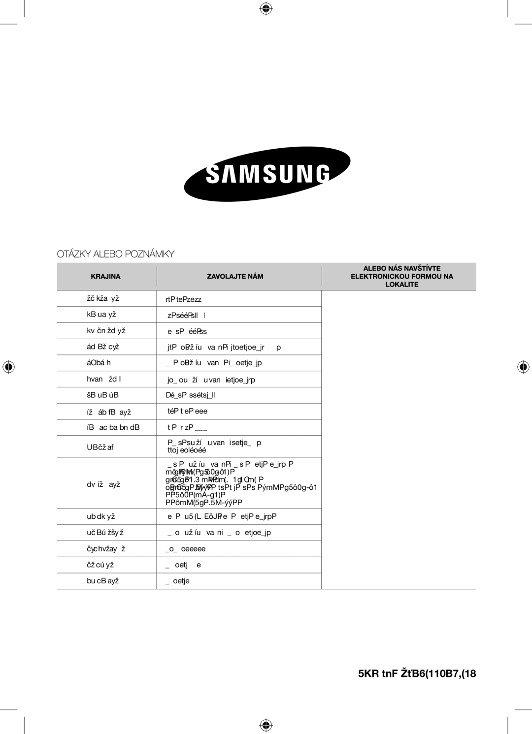 Samsung BF62TCST/XEG, BF62TCST/XEO manual Kód č. DG68-00269U-01 