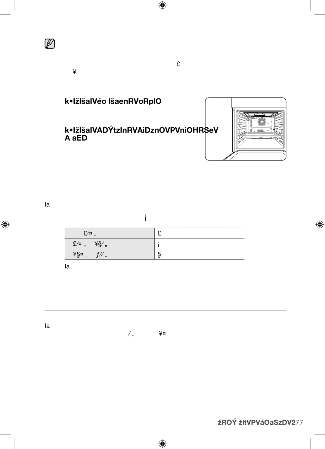 Samsung BF62TCST/XEO, BF62TCST/XEG manual Bezpečnostní vypnutí, Ventilátor, Drátěný rošt, pečicí plech a hluboká pánev 