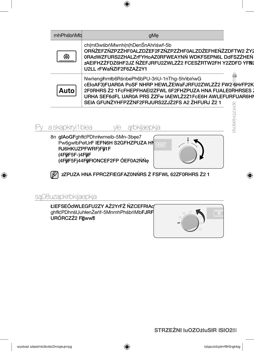 Samsung BF62TCST/XEO, BF62TCST/XEG manual Ustawianie temperatury piekarnika, Wyłączanie piekarnika 