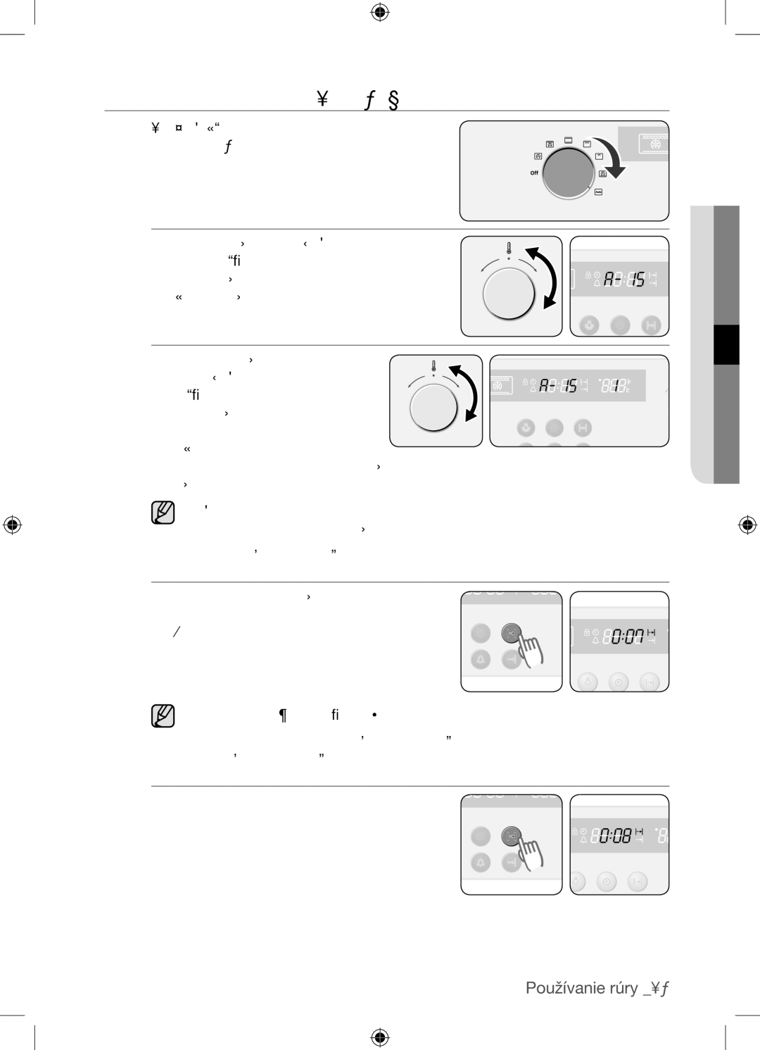 Samsung BF62TCST/XEO, BF62TCST/XEG manual Automatické varenie voliteľné, Odpočítavanie predhrievania sa dokončilo 