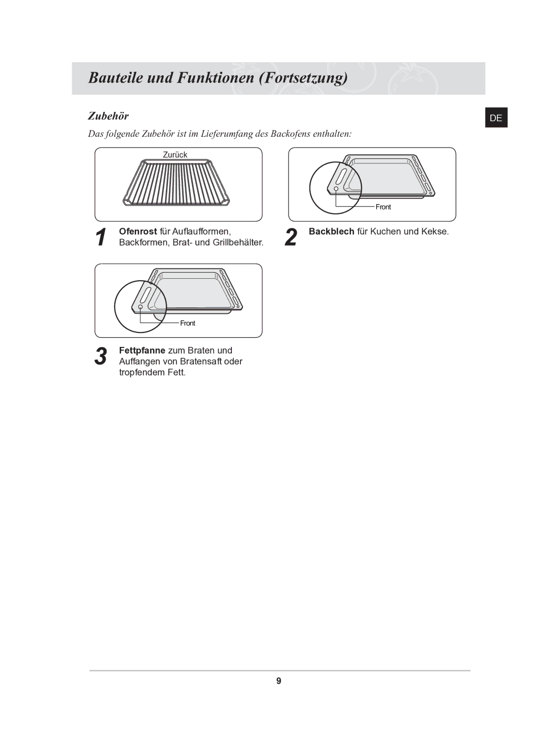 Samsung BF62TCST/XEG manual Zubehör 