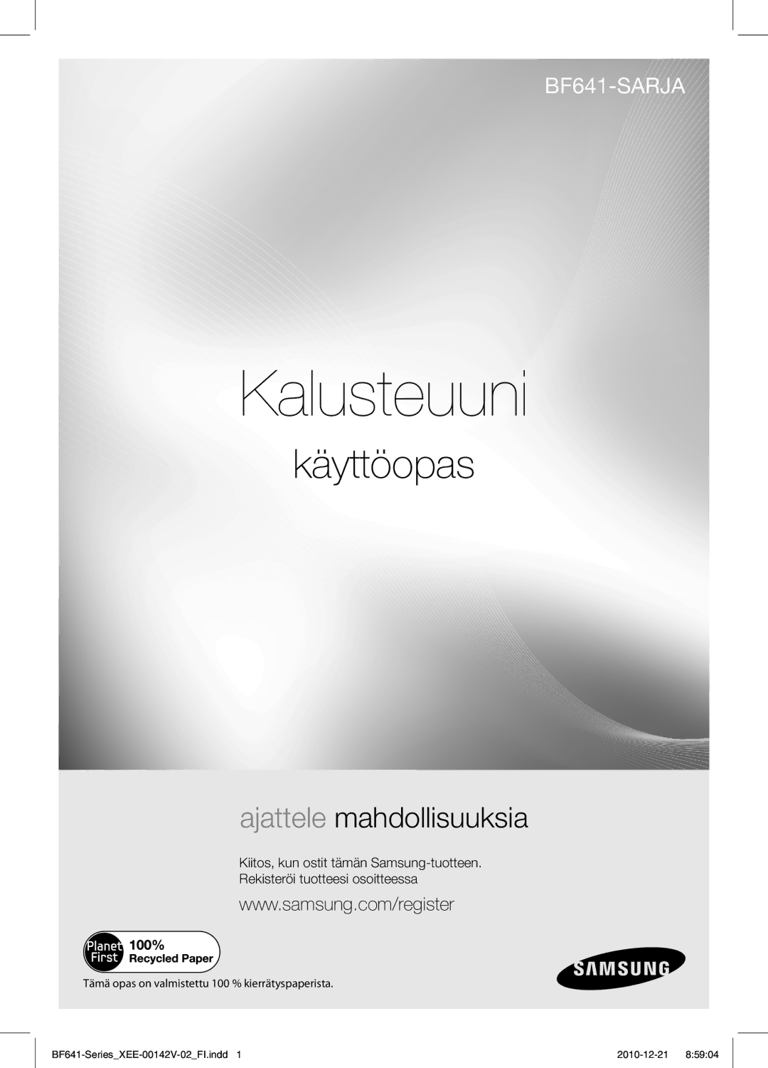 Samsung BF641FBW/XEE manual Kalusteuuni 