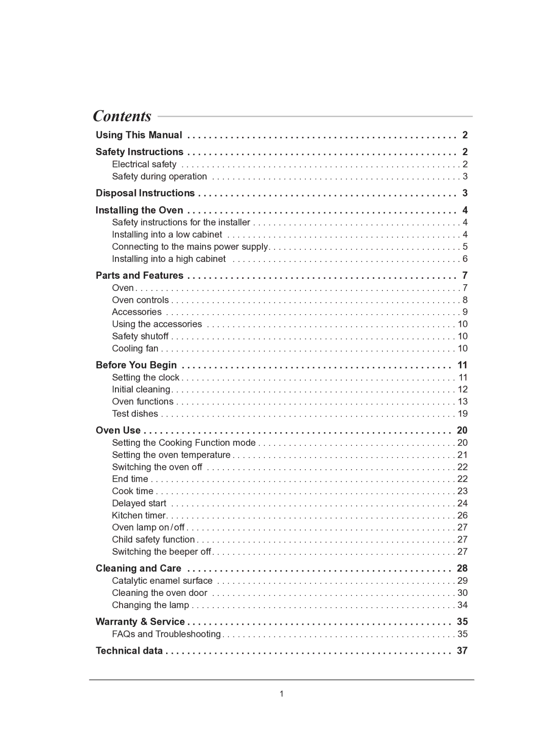 Samsung BF64CBST/SLI manual Contents 