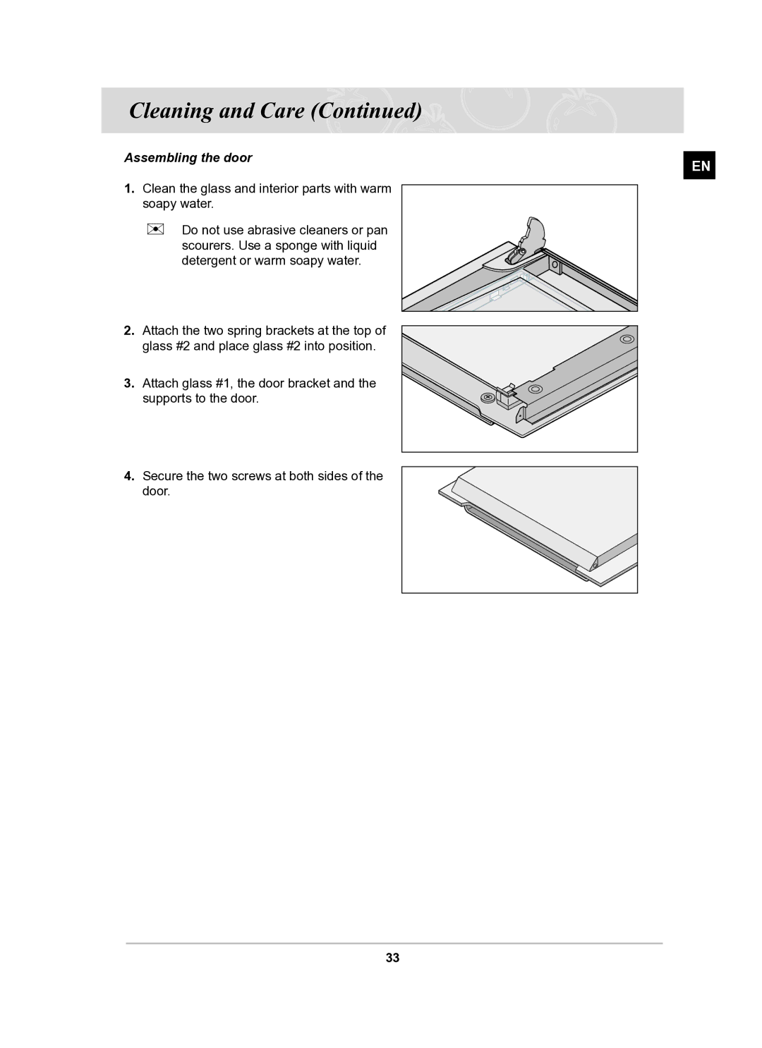 Samsung BF64CBST/SLI manual Assembling the door 