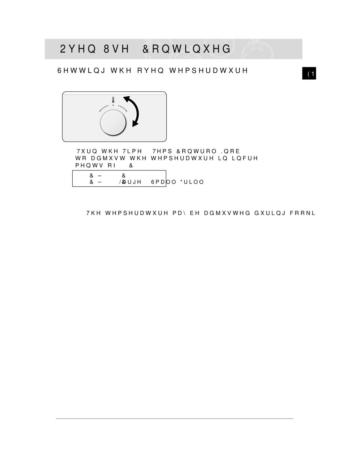 Samsung BF64CBST/XEH manual Oven Use, Setting the oven temperature 